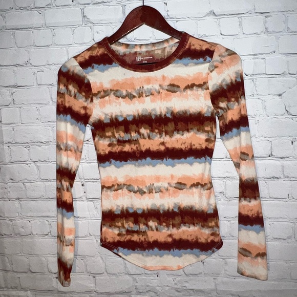 no boundaries red & cream multicolor long sleeve shirt size XS - Picture 2 of 5